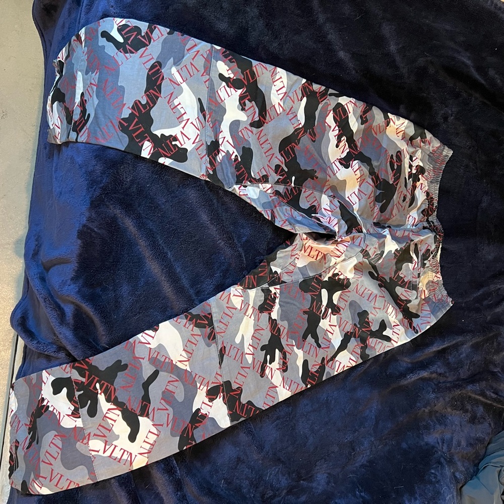 Valentino Garavani VLTN Grid print camo cotton drawstring trousers